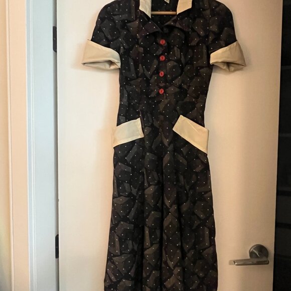 VINTAGE 1970s Jeff Banks London dress - Picture 2 of 7